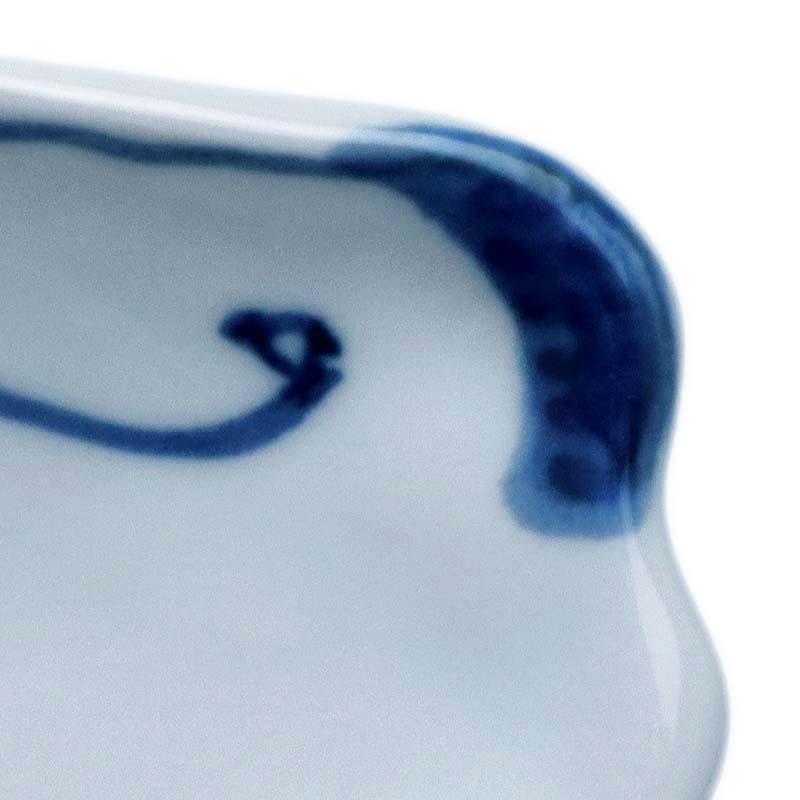 九谷焼：染付蝶形向付・正木春蔵《向付・小皿・扁形皿・15.3cm》 : 和