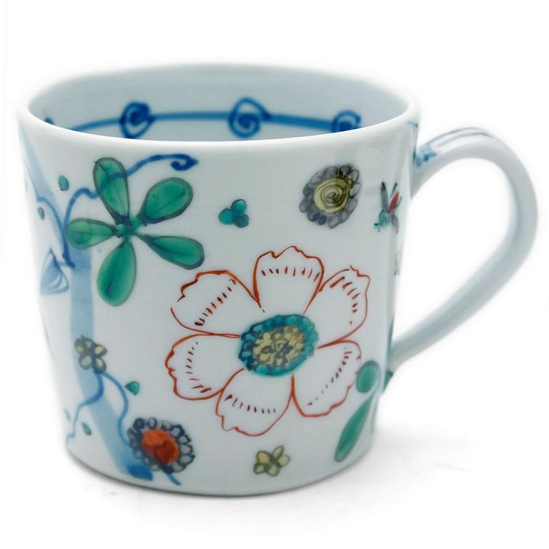 正木春蔵 色絵牡丹文マグカップ 色絵染付野花文マグカップ・正木春蔵 : 和食器の愉しみ 工芸店