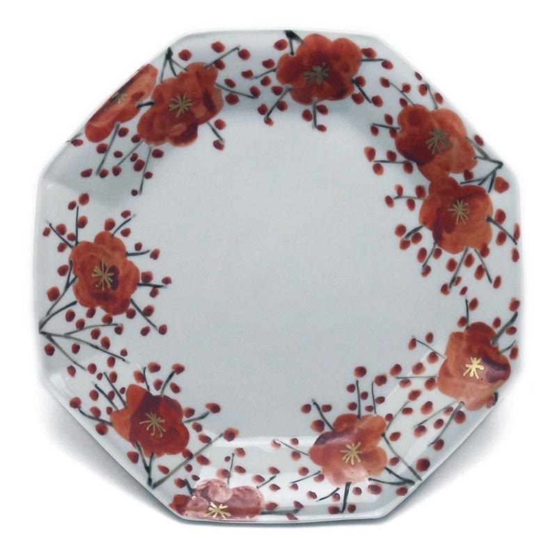 色絵染付梅花図八角皿・正木春蔵 | 