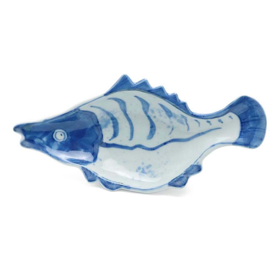 九谷焼：染付魚形向付・正木春蔵《向付・小皿・扁形皿・23.0cm》 | 