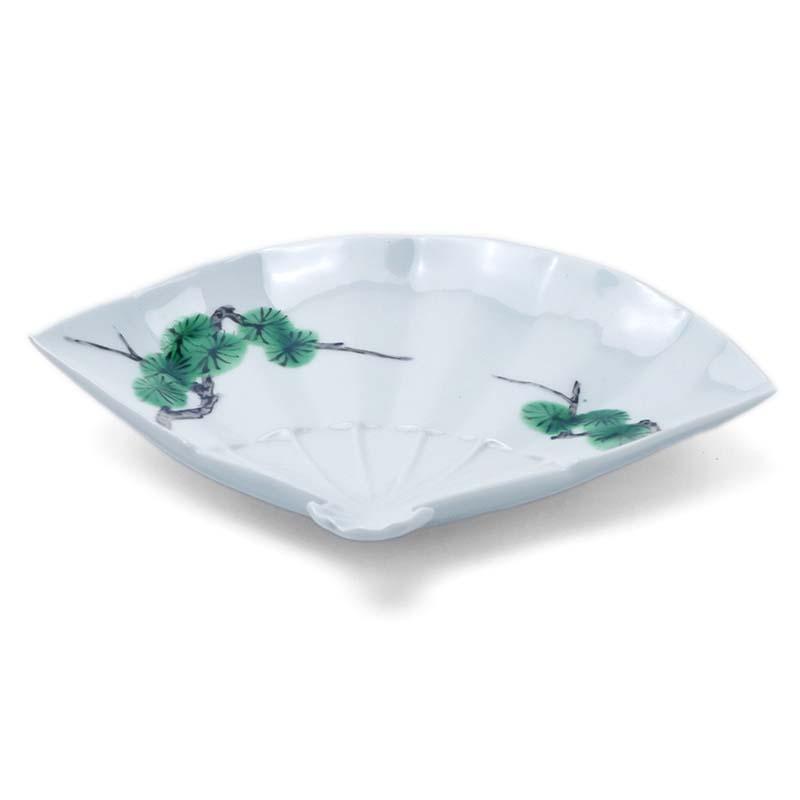 九谷焼：色絵松図扇面向付・正木春蔵《向付・小皿・扁形皿・19.5cm》 |  | 03