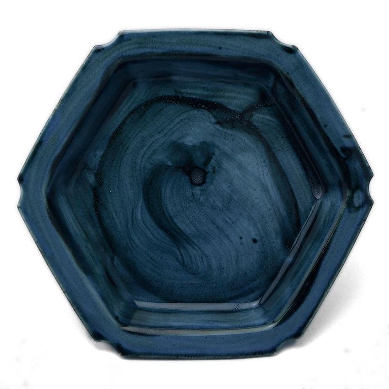 ルリ釉隅切六角皿・水野克俊《小皿・17.0cm》 |  | 01