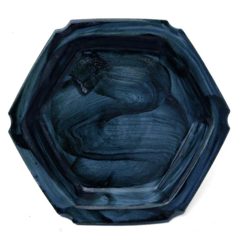 ルリ釉隅切六角皿・水野克俊《小皿・17.0cm》 |  | 04