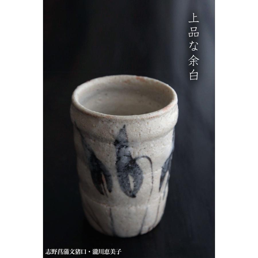 志野焼：志野菖蒲文猪口・瀧川恵美子《湯呑・筒向付・6.0cm》 : 和食器