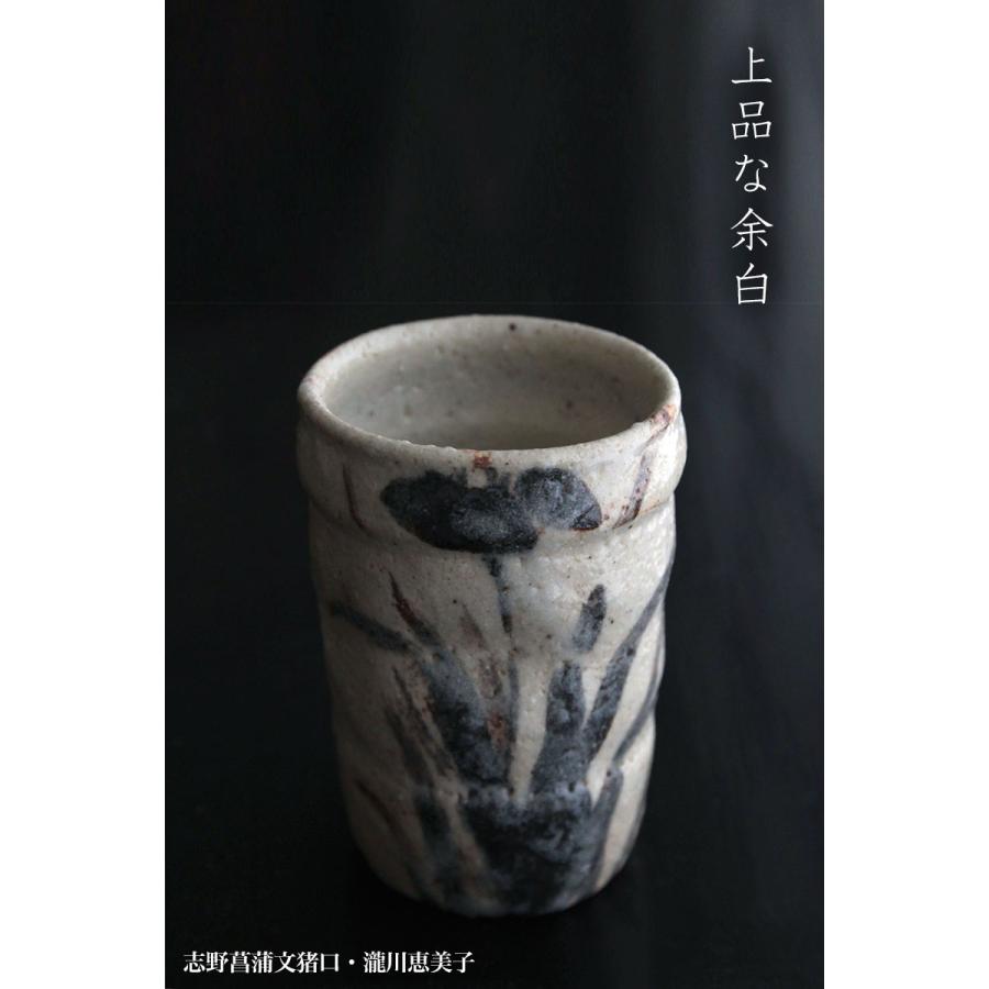 志野焼：志野菖蒲文猪口・瀧川恵美子《湯呑・筒向付・6.0cm》 : 和食器