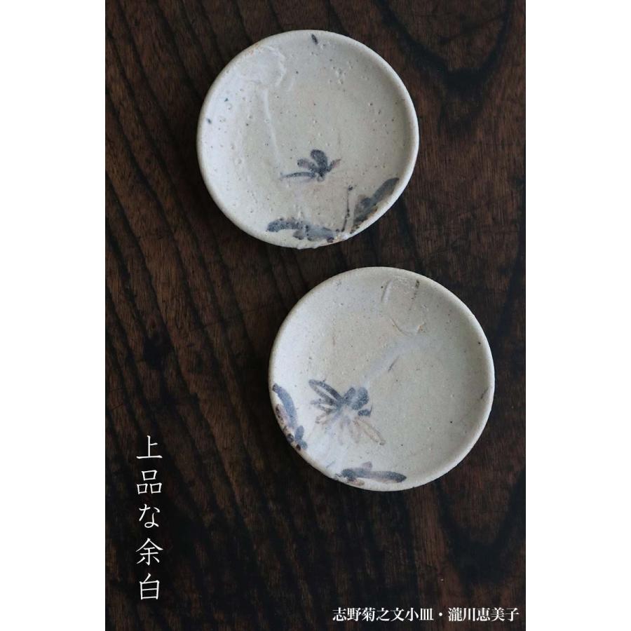 志野焼：志野菊之文小皿・瀧川恵美子《小皿・11.2cm》 |  | 12