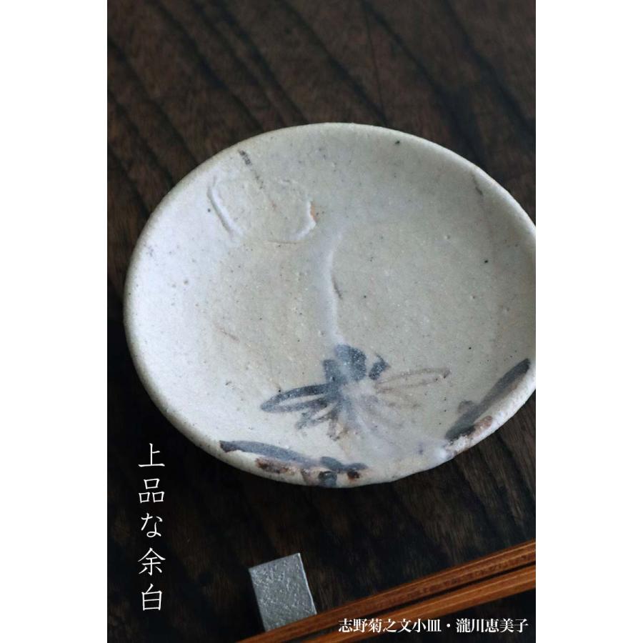 志野焼：志野菊之文小皿・瀧川恵美子《小皿・11.2cm》 |  | 15