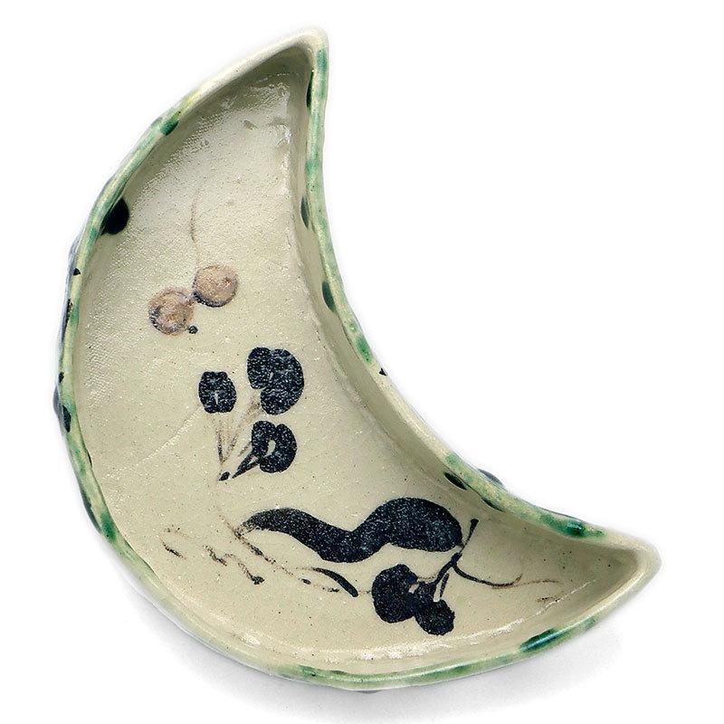 織部焼:織部三日月形向付・瀧川恵美子《小鉢・17.0cm》 : 和 織部焼:織部三日月形向付・瀧川恵美子《小鉢・17.0cm》 : 和