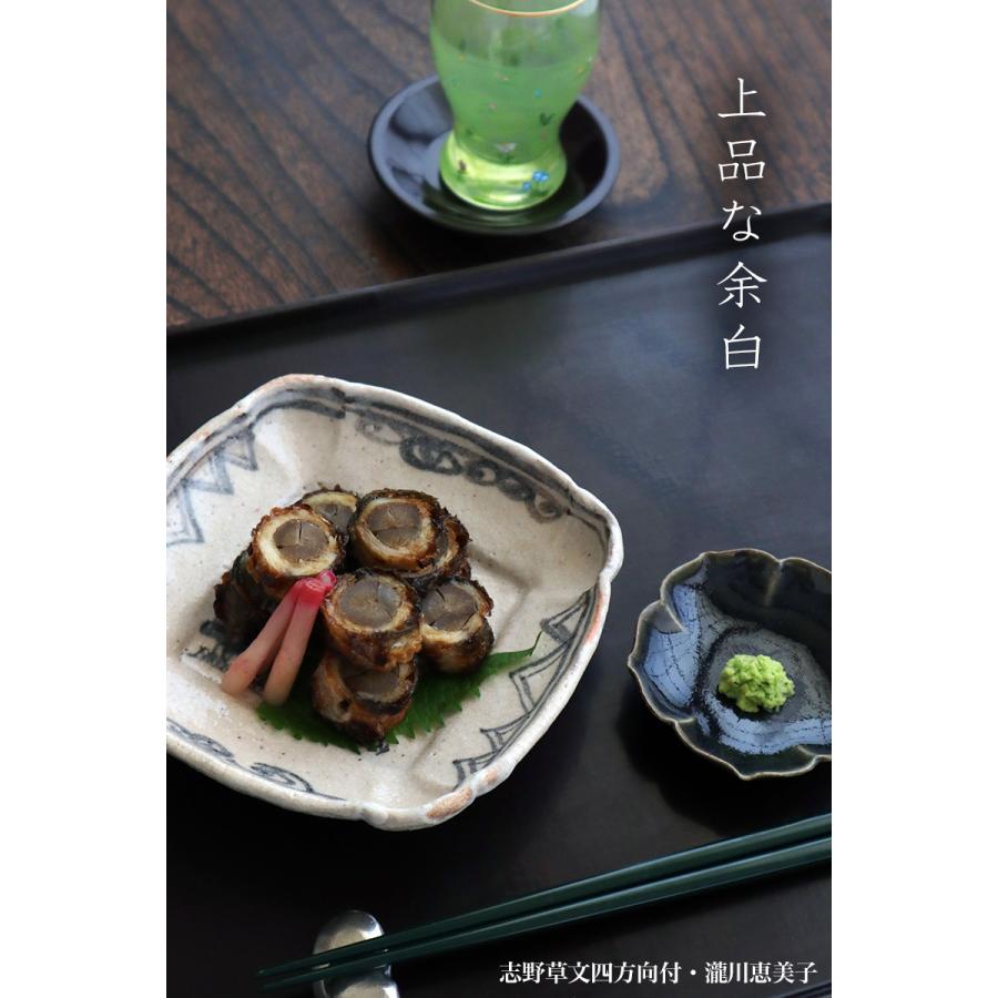 志野 創業百余年 菊泉窯 お皿 鳥柄 5枚セット 志野焼：志野草文四方向付・瀧川恵美子《中皿・16.0m》 : 和食器