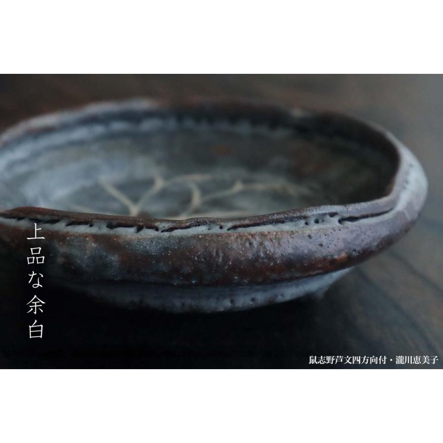 志野焼：鼠志野芦文四方向付・瀧川恵美子《小鉢・15.5cm》 : 和