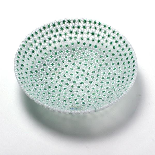 ガラス：ボウルΦ13・ホワイトグリーン・モレッティ《小皿・小鉢・13.0cm》