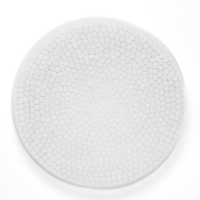 Ercole Moretti ガラスプレート 円形　24cm ガラス：プレートΦ24・ホワイト・エルコーレ・モレッティ《大皿