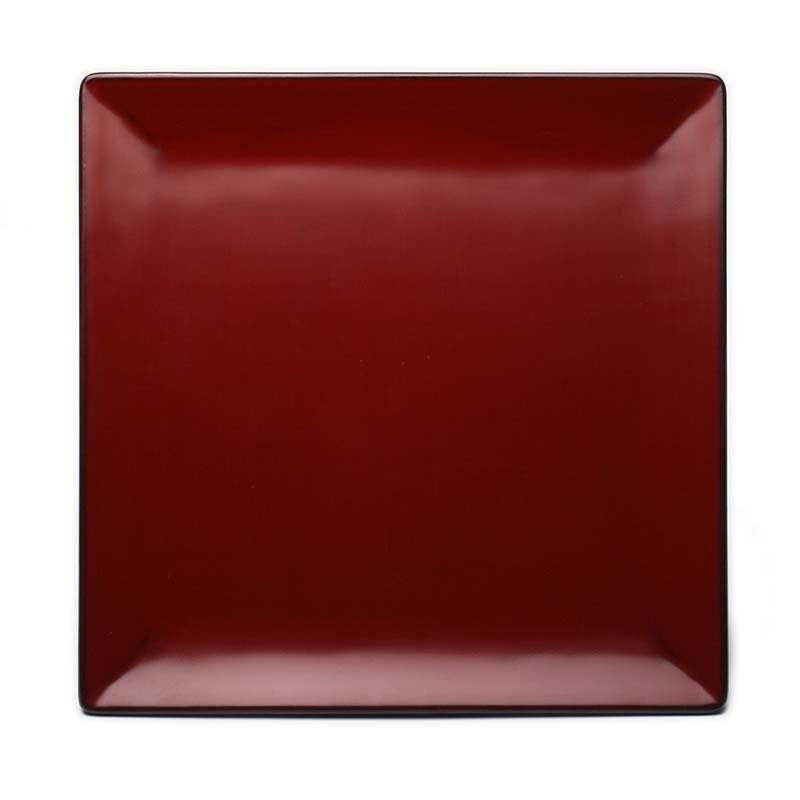 漆器・輪島塗：朱角銘々皿・奥田志郎《小皿・13.6cm》 | 