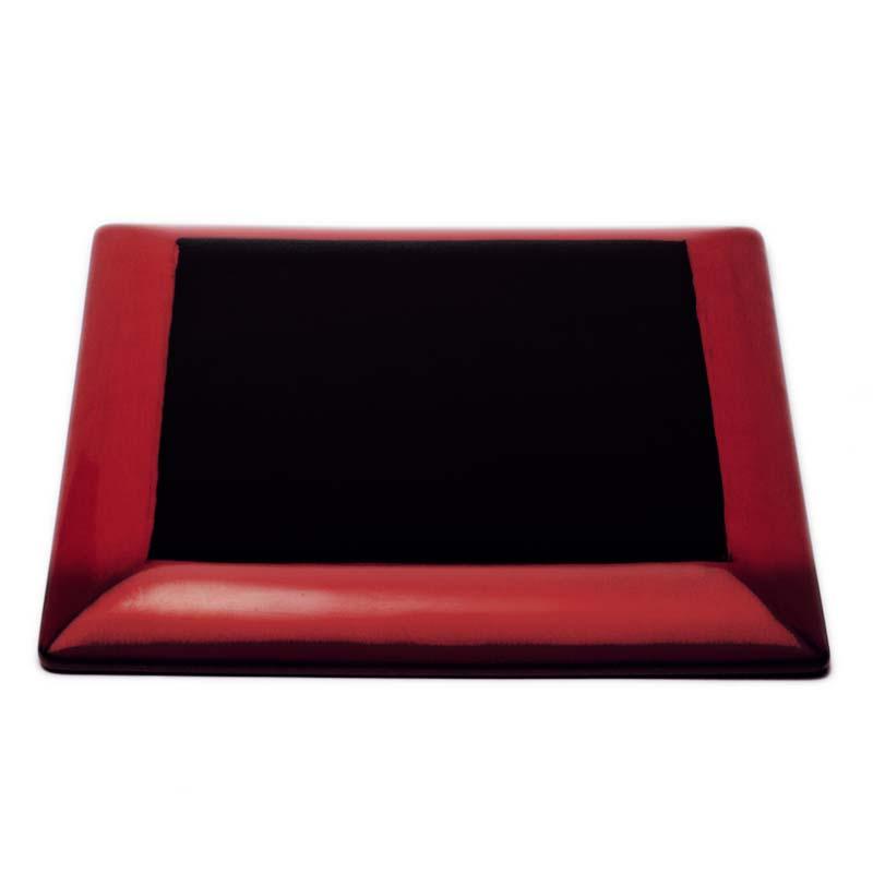 漆器・輪島塗：朱角銘々皿・奥田志郎《小皿・13.6cm》 |  | 03