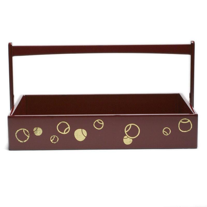 朱ぐい呑盆・金箔つぼつぼ文・奥田志郎 |  | 01