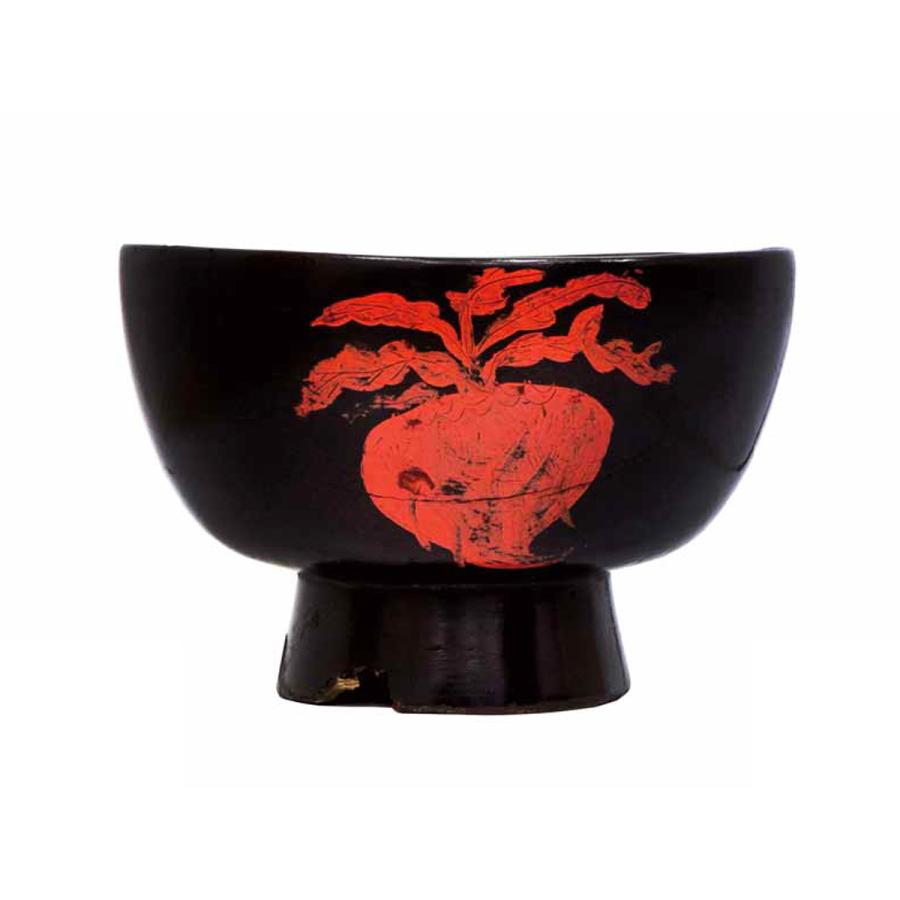 漆器・輪島塗： 黒七尾椀・蕪文・奥田志郎《合鹿椀》《お椀・中鉢