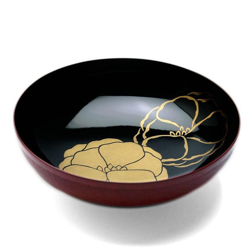 漆器・椿蒔絵糸目椀・尚古堂・竹田省・五客一組《お椀・汁椀 漆器・椿蒔絵糸目椀・尚古堂・竹田省・五客一組《お椀・汁椀