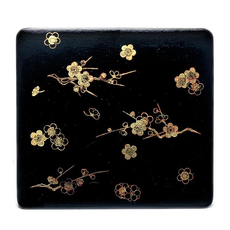 漆器・箔絵：梅箔絵三段重・黒内朱・藤井収＆山本哲《お重箱・一閑張り》 |  | 02