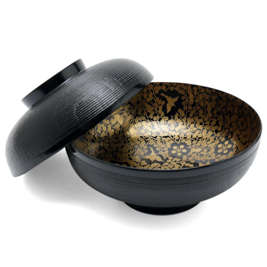 漆器：鶯宿梅蒔絵糸目椀・尚古堂・竹田省《お椀・12.8cm》 : 和食器の