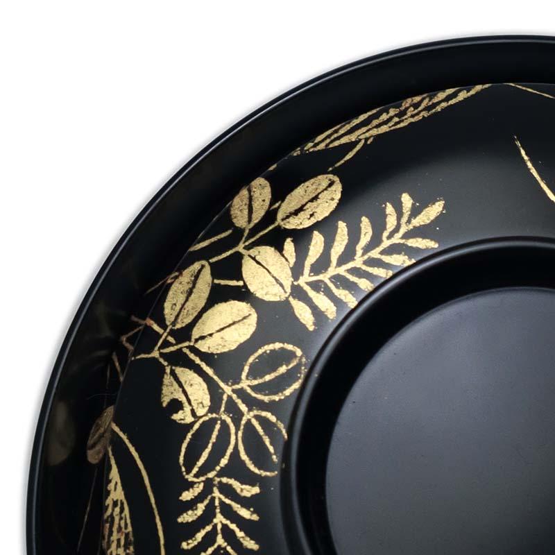 漆器・輪島塗：秋草文箔絵黒石州椀・尚古堂・山本哲《お椀・雑煮椀・汁