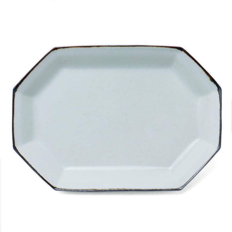 白磁：白磁八角長方皿・阿部春弥《小皿・17.0cm》 | 