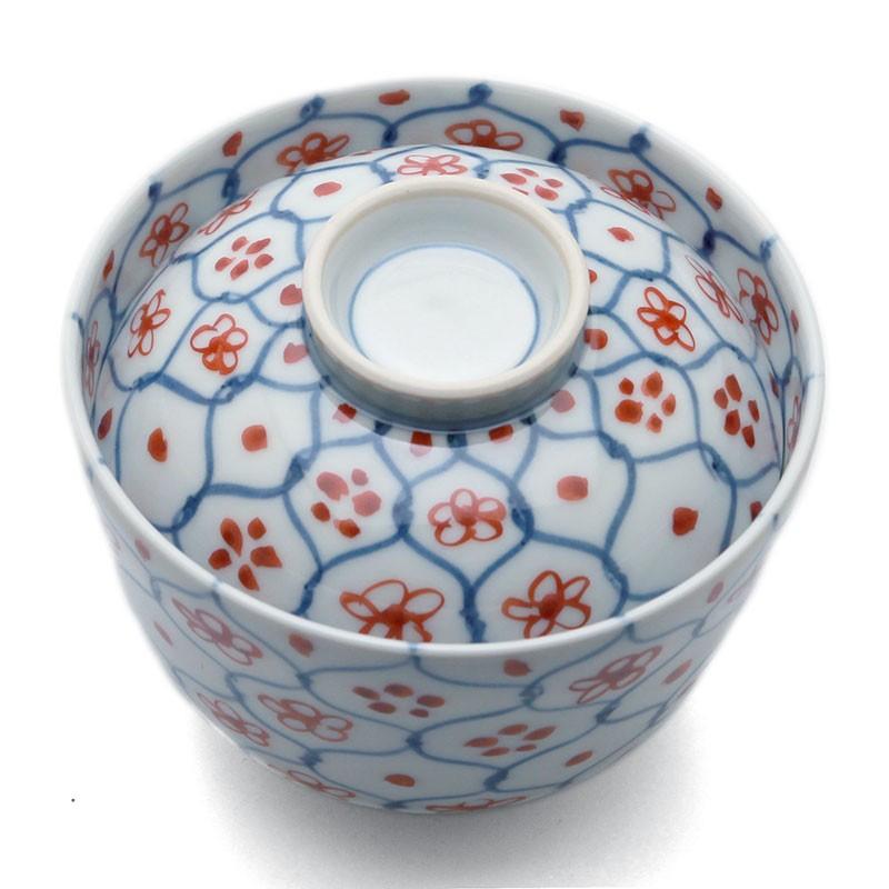 天啓赤絵花網文蓋物・土山敬司《小鉢・蓋物・200ml》 : 和食器の愉しみ