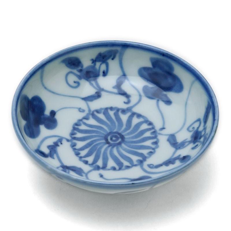 白磁 呉須文 輪花組小鉢〕勝久