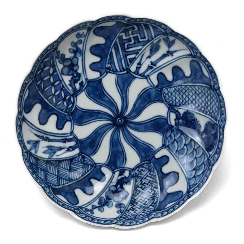 34/z2 染付 捻り 小皿