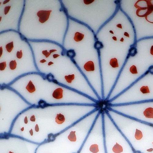 天啓赤絵花網文汲出・浅・土山敬司《汲出・10.0cm》 : 和食器の愉しみ