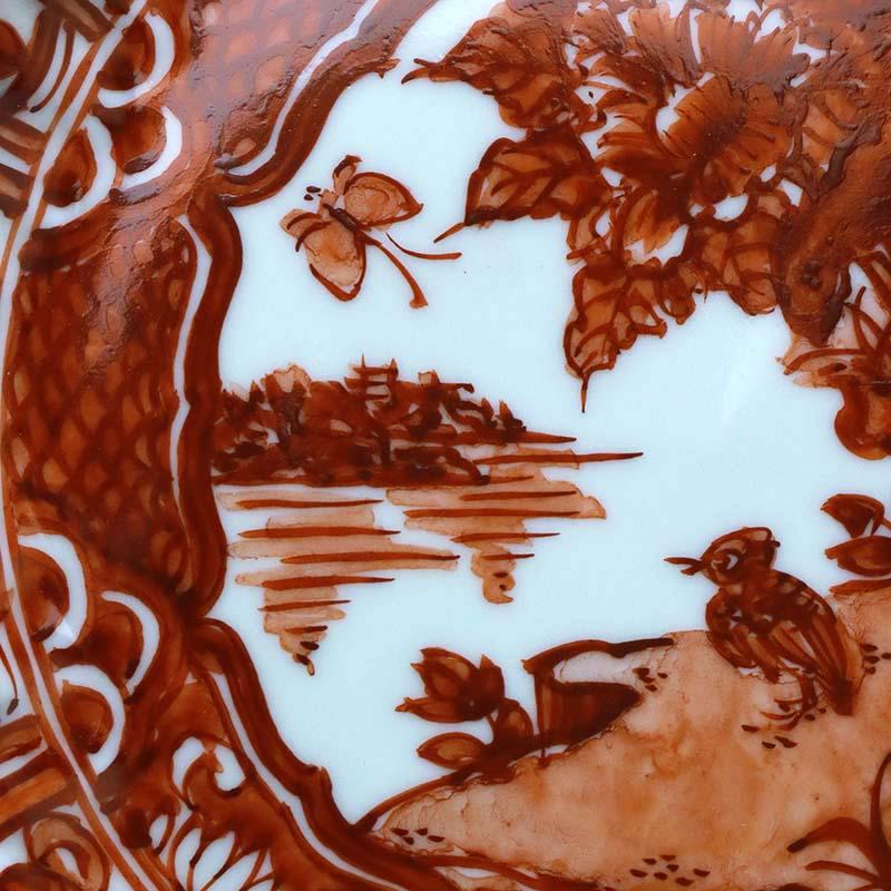 赤絵花鳥文芙蓉手皿・小・砂高台・土山敬司《中皿・17.7cm》の画像
