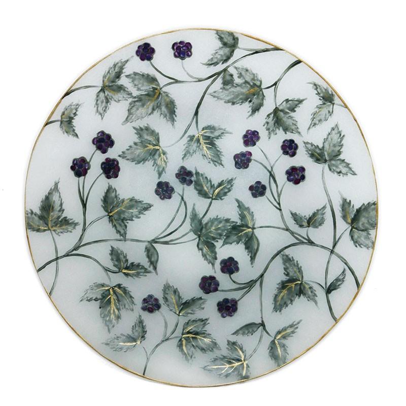 ガラス：絵付け薄皿・ブラックベリー・d.tam《小皿・15.5cm》 | 