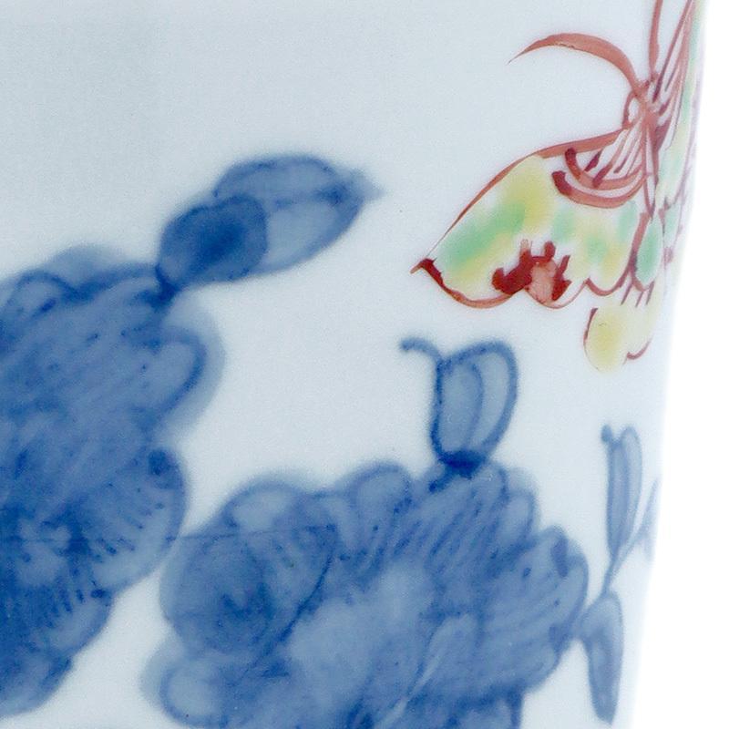 九谷焼：色絵花蝶文湯呑・堀畑蘭《湯呑・7.0cm》 : 和食器の愉しみ
