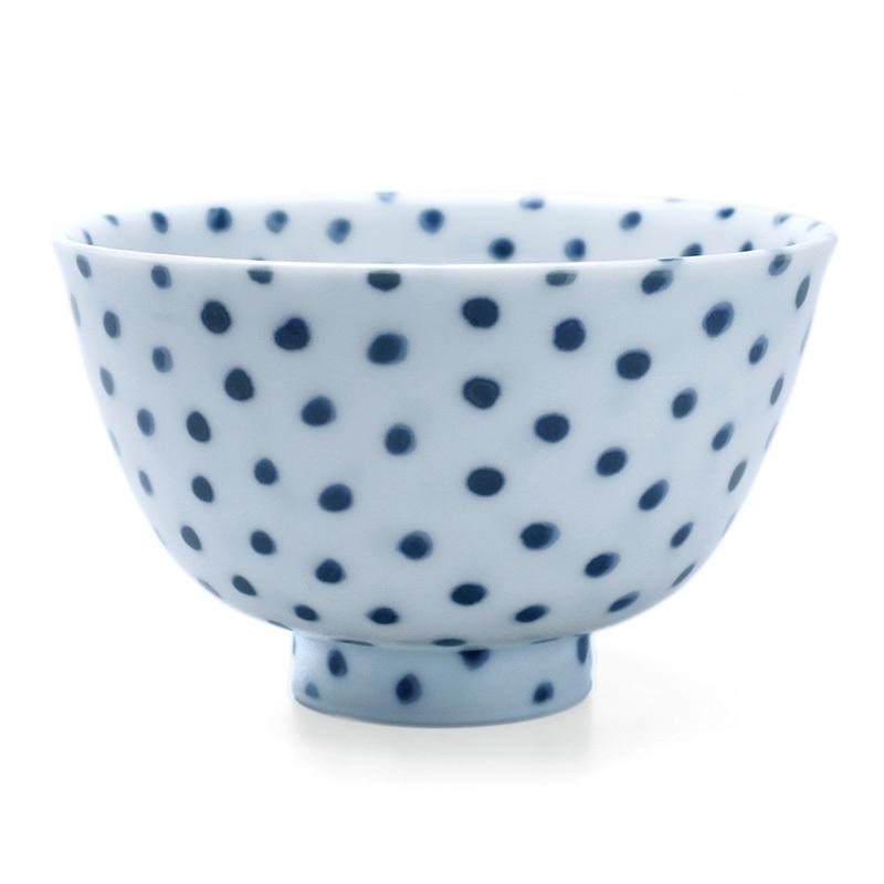 九谷焼：染付点紋飯碗・堀畑蘭《飯碗・11.0cm》 : 和食器の愉しみ 工芸