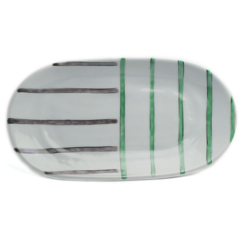 《定期販売》色絵小判中皿・緑紫・古川章蔵《中皿・23.0cm》 | 