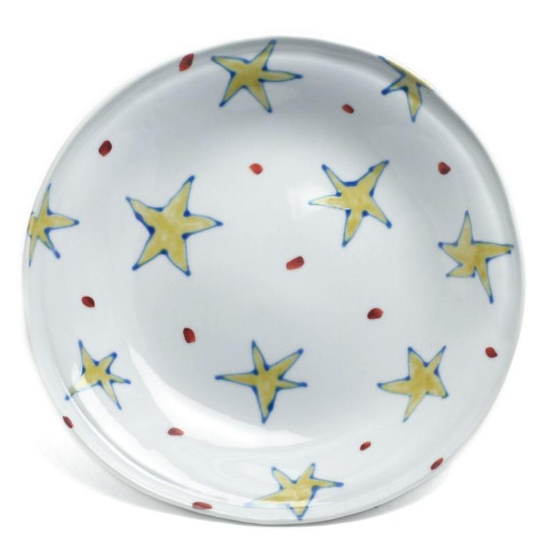 定期販売》色絵きらきら星タタラ丸皿・古川章蔵《大皿・24.5cm》 : 和
