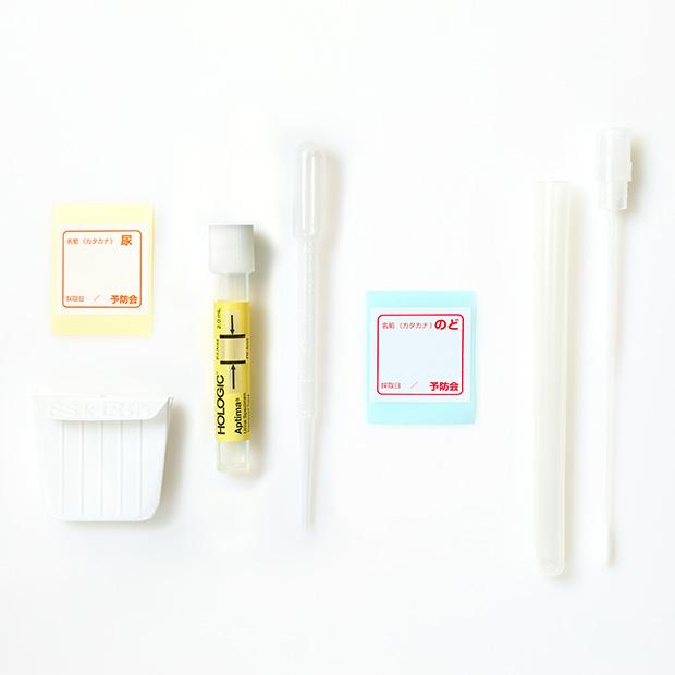 男性セットC+のど ４項目：性器クラミジア/性器淋菌感染症/咽頭クラミジア/咽頭淋菌感染症 郵送性病検査キットの画像
