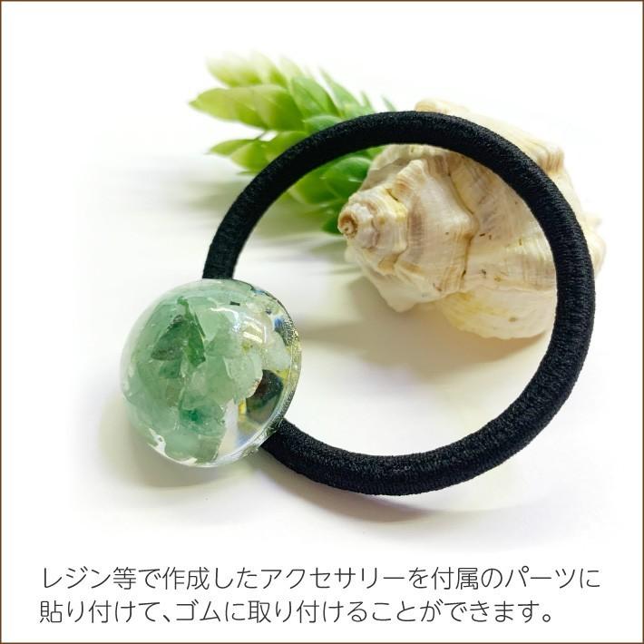 ヘアゴム 髪留め 黒50本 貼り付けパーツ50個 太さ4mm 結び目なし
