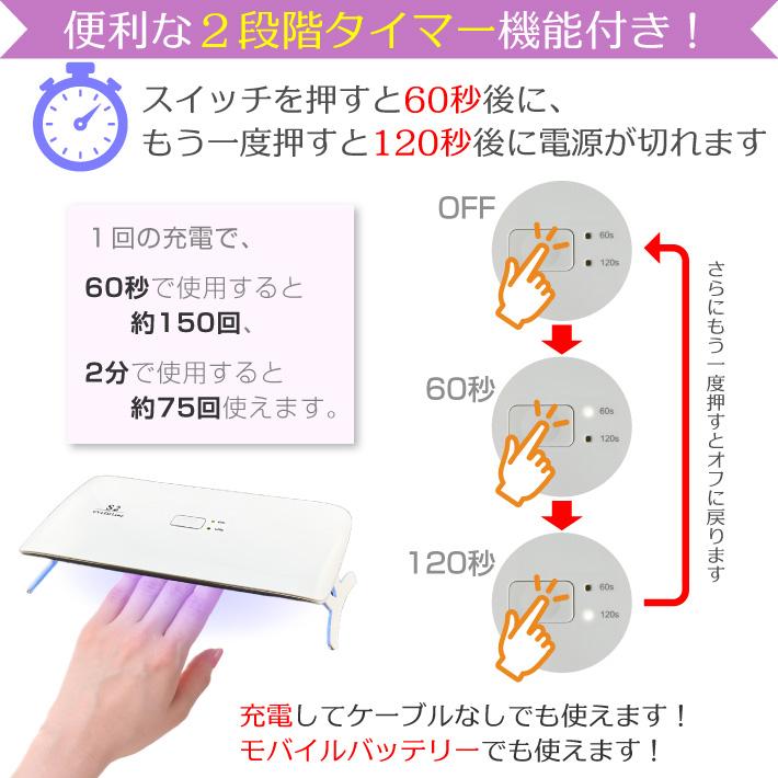 UV LED ライト 充電式 ネイル レジン ネイルドライヤー タイマー付 折りたたみ式 CX113-L : よっち屋 - 通販 ...