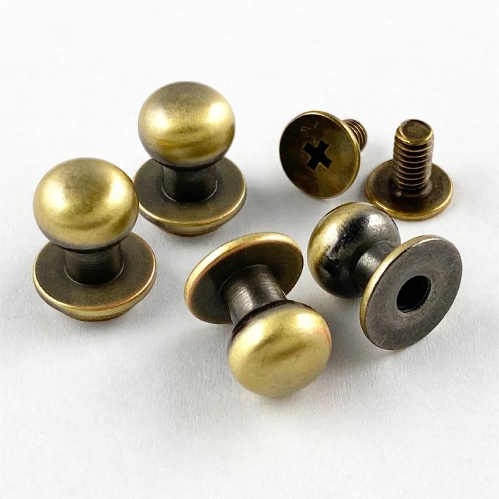 ギボシ 4個セット 頭9mm ネジ式 留め具 金具 レザークラフト 手芸