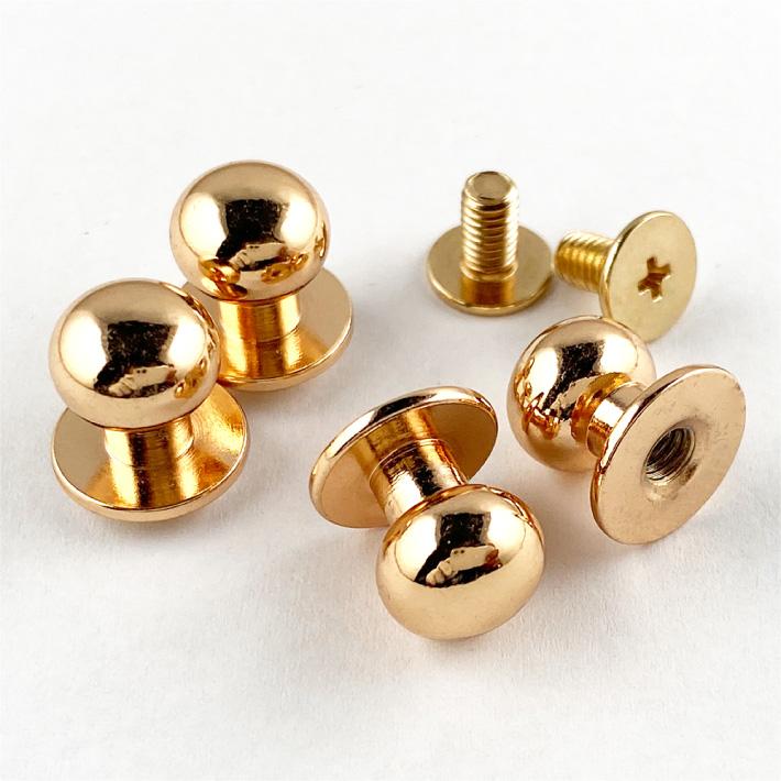 ギボシ 4個セット 頭10mm ネジ式 留め具 金具 レザークラフト 手芸