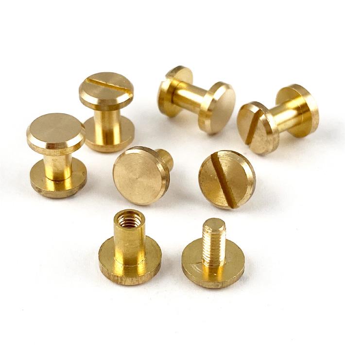 シカゴスクリュー 平ネジ 直径8mm 軸長6mm 6個セット 真鍮製 ブラス