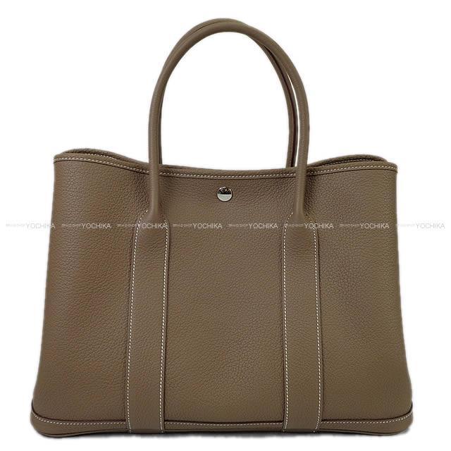 HERMES エルメス ガーデンパーティ 36 PM エトープ (エトゥープ 