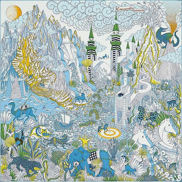 2019年秋冬 HERMES エルメス カレ90 宇宙誌 白 (ホワイト)/ブルー  