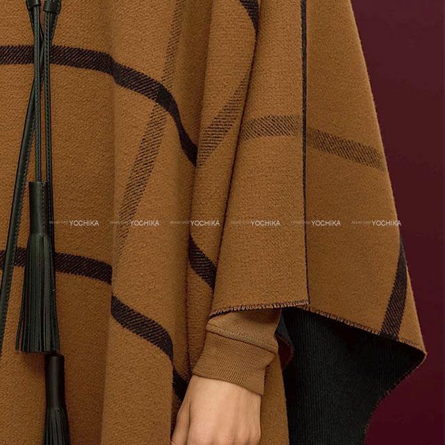 HERMES エルメス リバーシブル タッセル ポンチョ ハイランズ ネイビー 