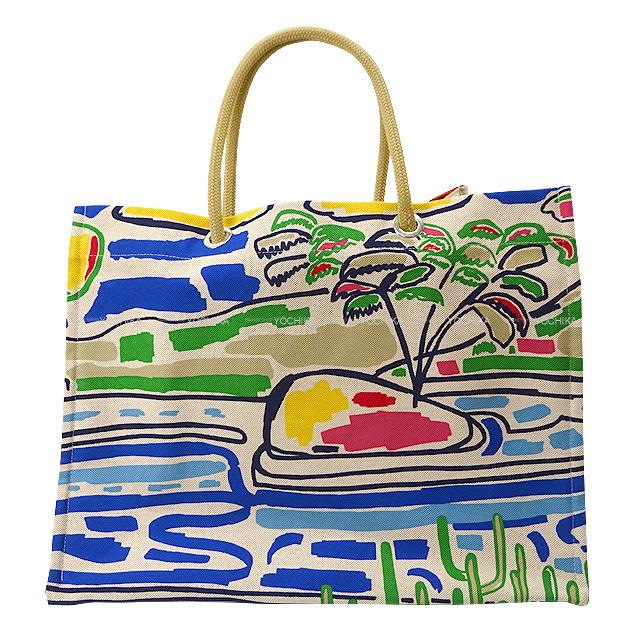 【極美品】 HERMES エルメス ビーチバッグ ファルニエンテ ルージュ/ジョーヌ コットン100% シルバー金具 ショルダーバッグ 新品 【ZYX2669925935】(97383円)