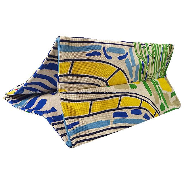 【極美品】 HERMES エルメス ビーチバッグ ファルニエンテ ルージュ/ジョーヌ コットン100% シルバー金具 ショルダーバッグ 新品 【ZYX2669925935】(97383円)