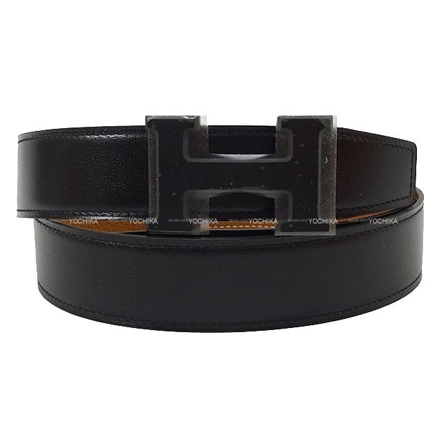 Hermes レディースファッション 黒 エルメス コンスタンス 32 新品 リバーシブル Hベルト 90 黒 ブラック ゴールド ボックスカーフ トゴ マットブラック金具 ベルト Z刻印 新品 ブランドショップよちか