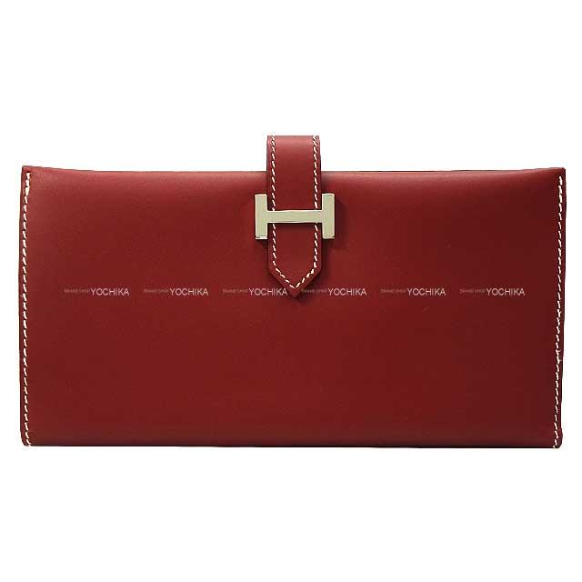 HERMES エルメス ベアン クラシック 白ステッチ ルージュアッシュ 