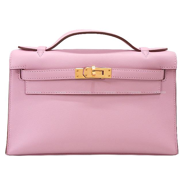HERMES エルメス ポシェットケリー モーヴシルベストル スイフト ローズゴールド金具 ハンドバッグ Z刻印 新品同様【中古】