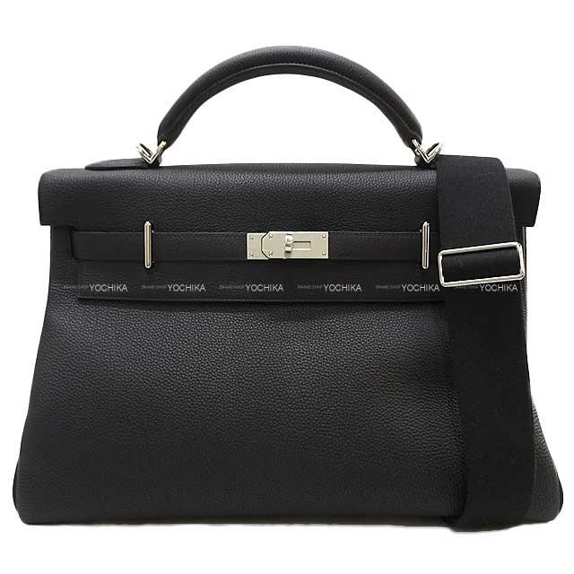 HERMES エルメス マキシ ケリー 42 黒 (ブラック) トゴ シルバー HERMES エルメス マキシ ケリー 42 黒 (ブラック) トゴ シルバー